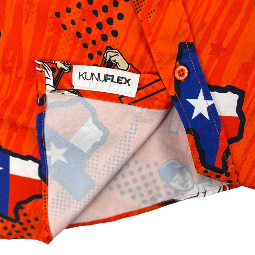 RSVLTS x MLBPA Texas Baseball Shirt Men's 2XL Orange KunuFlex Astros Rangers AOP - Picture 5 of 9